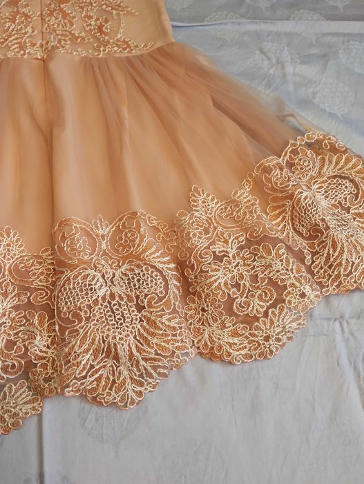 Rochie Nude-roz pal ocazie Brodată