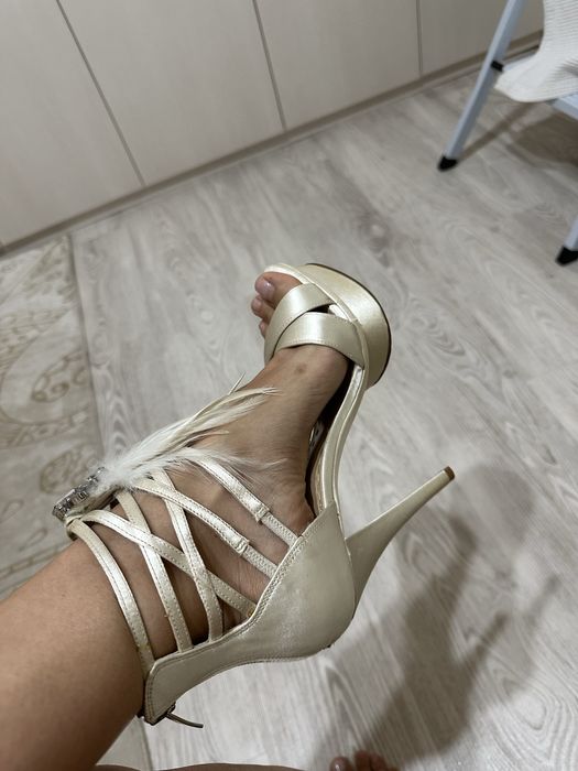 sandale mireasa ivoire satin