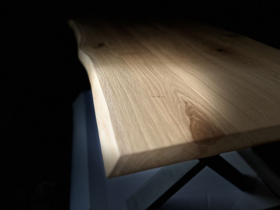 Холна маса от масивен дъб с метални крака 120/60