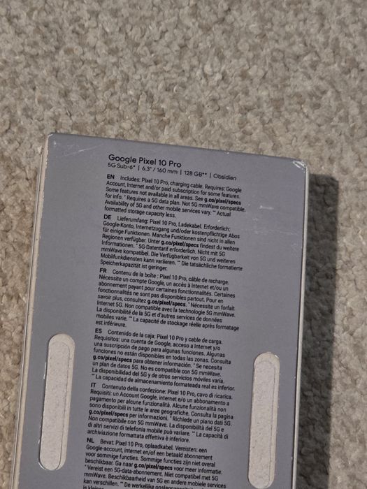 Telefon Google Pixel 10 Pro 128GB 16GB RAM. 5G Obsidian