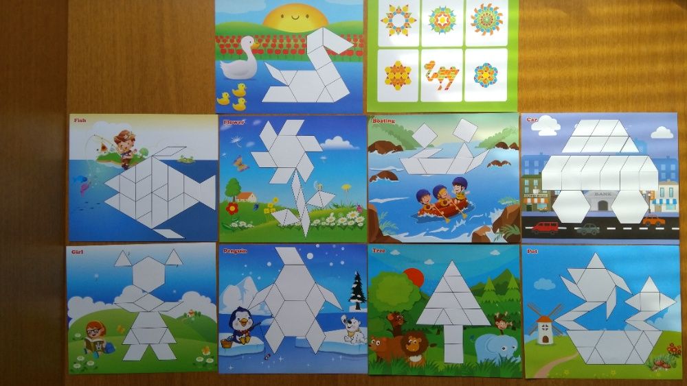 НАМАЛЕН! Нов дървен конструктор мозайка с 250 части строител + ШАБЛОНИ