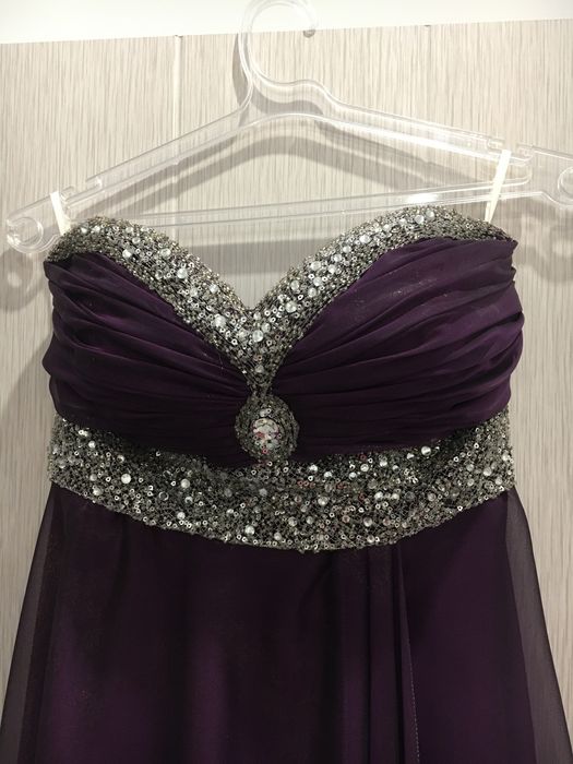 Официална дълга  рокля от шифон, М размер в лилаво