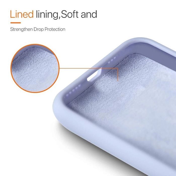 Husa slim anti-aderentă cu microfibra pt iPhone 11, 11 Pro, 11 Pro Max