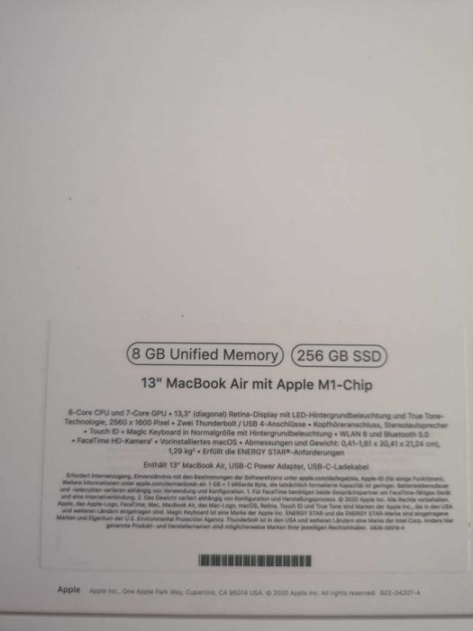 Лаптоп 13 MacBook Air Apple M1 chip
