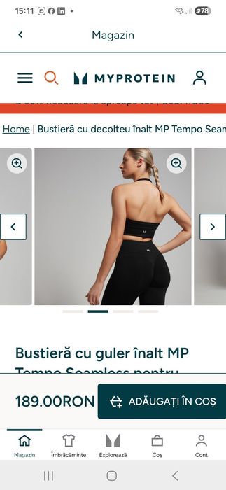 Bustiere Myprotein, noi cu eticheta