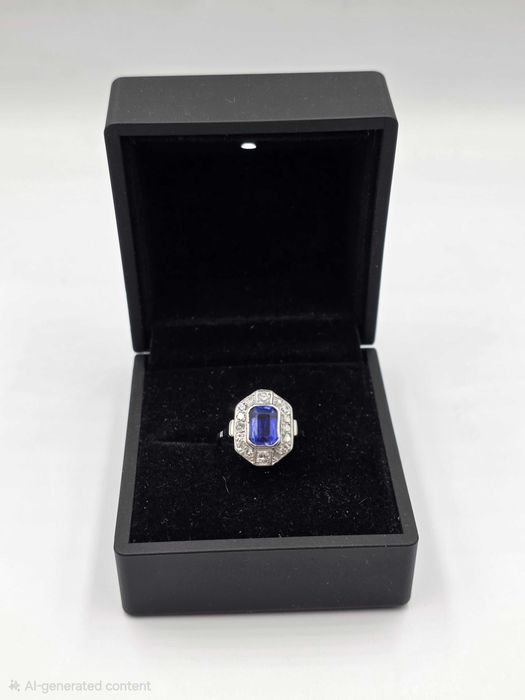 Inel Aur 18K cu Diamante si Safir