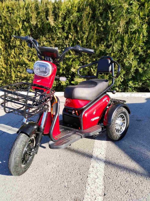 Двуместна електрическа триколка MaxMotors Pudding 1800W-48V-ЧЕРВЕНА