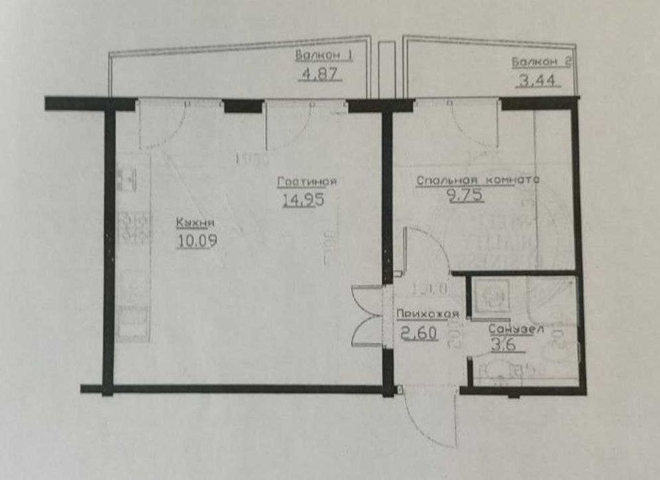 Новостройка 2-х ком. в  ЖК «Nur» с кадастром ID: 5398