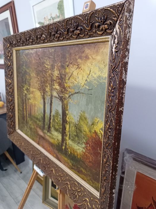 Стара немска картина - Масло върху платно (63х83 см)