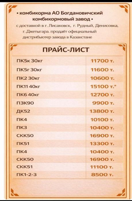 Продам корма Богданович