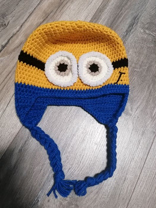 Детски ръчно плетени шапки Миньон, Бухалче, Куче, с помпон, с цвете