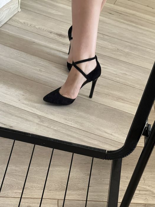 Туфли черная замша