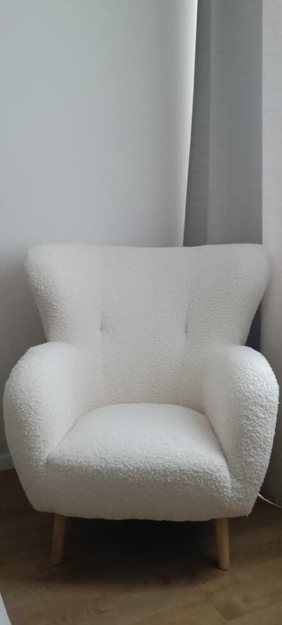 Fotoliu boucle alb