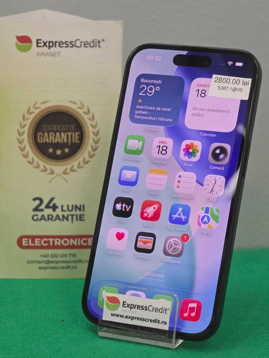 Iphone 16 -- 128 GB -- 100 % [Ag45 Bacau1 B.5387] - Garantie 2 ani