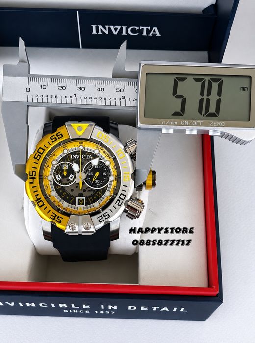INVICTA Foxhound Yellow/Silver 57 mm, Инвикта нов мъжки часовник