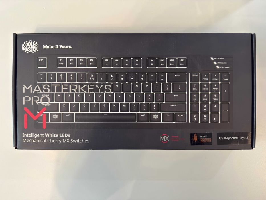 Механична клавиатура Cooler Master MasterKeys Pro M White LED с Cherry MX Brown суичове