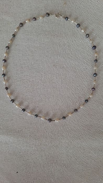 Colier perle naturale și argint