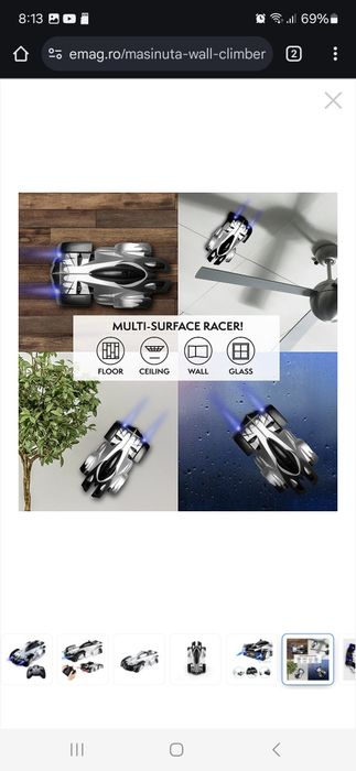 Masinuta Wall Climber black antigravitationala cu Telecomanda