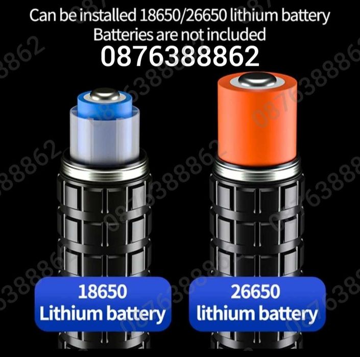 ПРОМО! Мощен лед фенер 900000 лумен POLICE, USB, акумулаторен, зуум