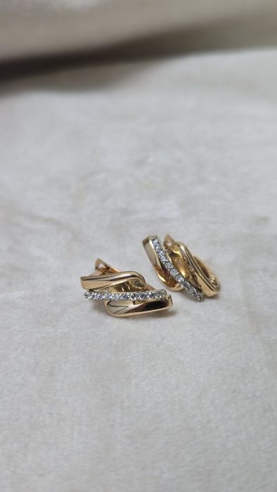 Серьги золотые ЖанТаС ломбард Астана