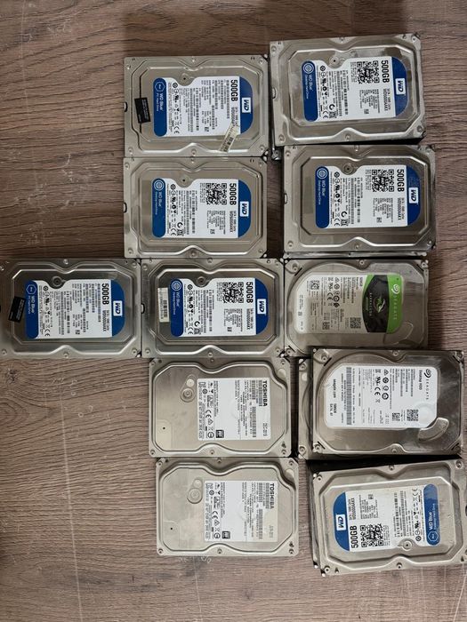 Hard diskuri 500 gb Seagate, western si toshiba, testate 100% health