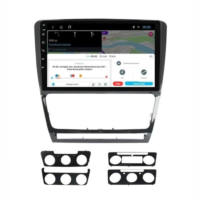 Navigatie dedicata cu Android Skoda Octavia II 2009 - 2013, negru, 1GB