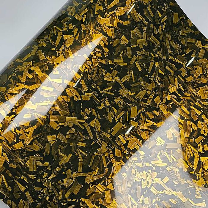 Висококачествено фолио Кован Carbon Gold за автомобил - 152х100см