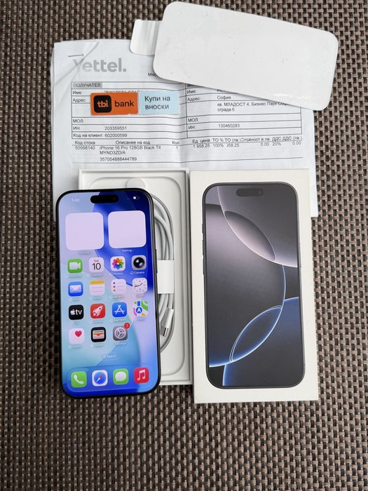 ЛИЗИНГ*64лв/м iPhone 16 pro*Black Titanium айфон 16 про черен
