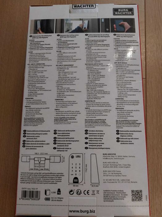 Yala electrica BURG‑WACHTER secuENTRY easy 7602 FP