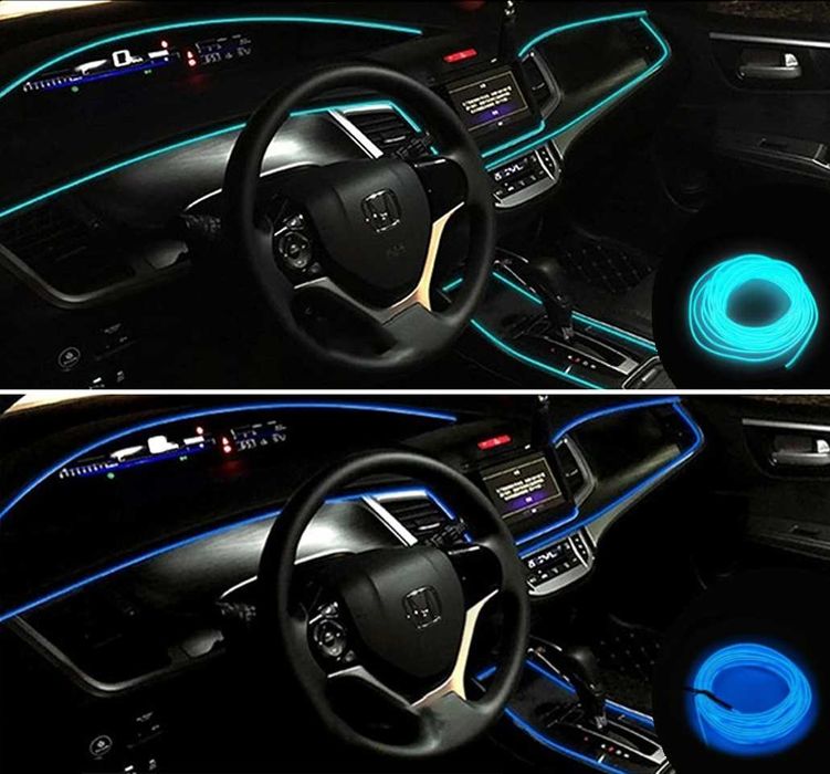 5М Амбиентно осветление за кола - (5/12V USB)