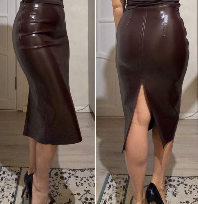 Юбка карандаш в шоколадном цвете, H&M