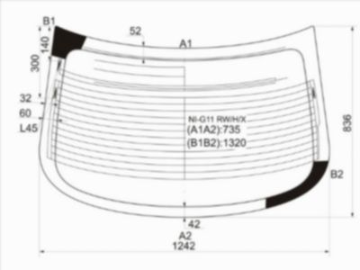 Стекло заднее с обогревом  Nissan Almera