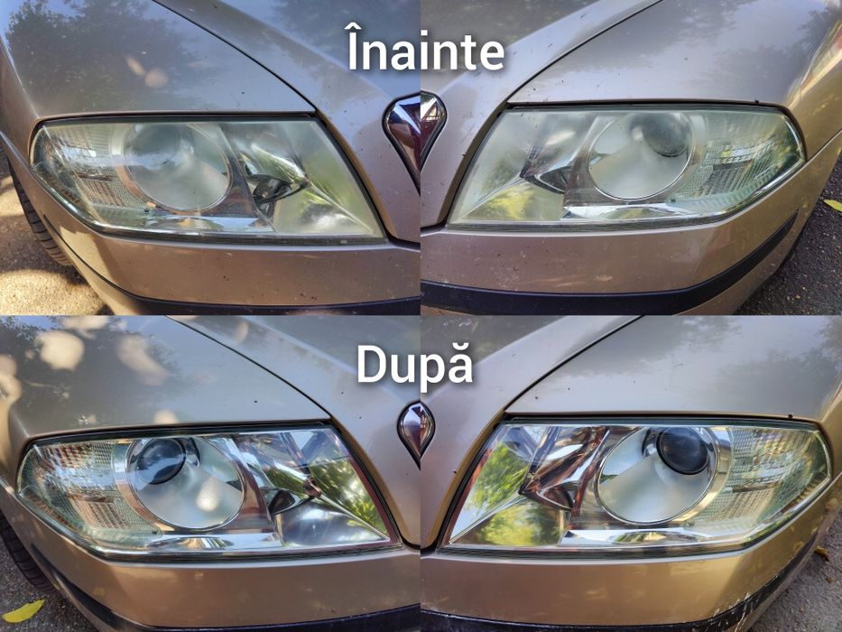 Polish faruri și aplicat folie de protecție