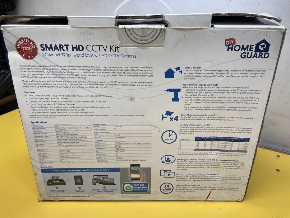 HOMEGUARD Smart HD CCTV 2 camere HD 720p DVR 4 canale