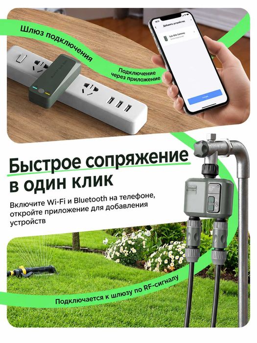 Умный таймер полива с Wi-Fi &RF-433 управлением, программатор орошения