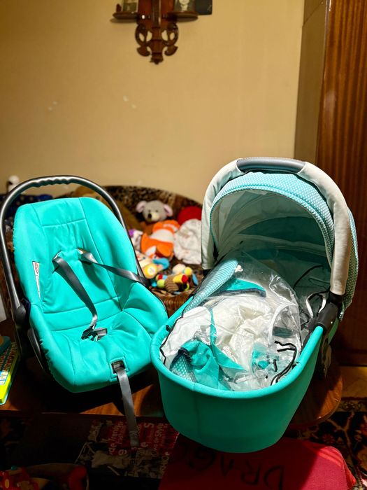 Бебешка количка 3в1 цвят тюркоаз - Alfa Romeo