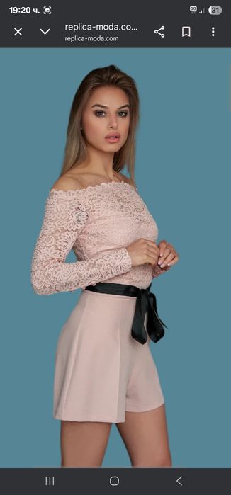 Чисто нов Розов гащеризон с дантела Replica