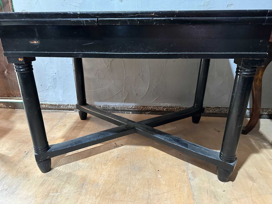 Masa neagra vintage din lemn masiv; Masa Extensibila; Masa cu blat 110x78 cm