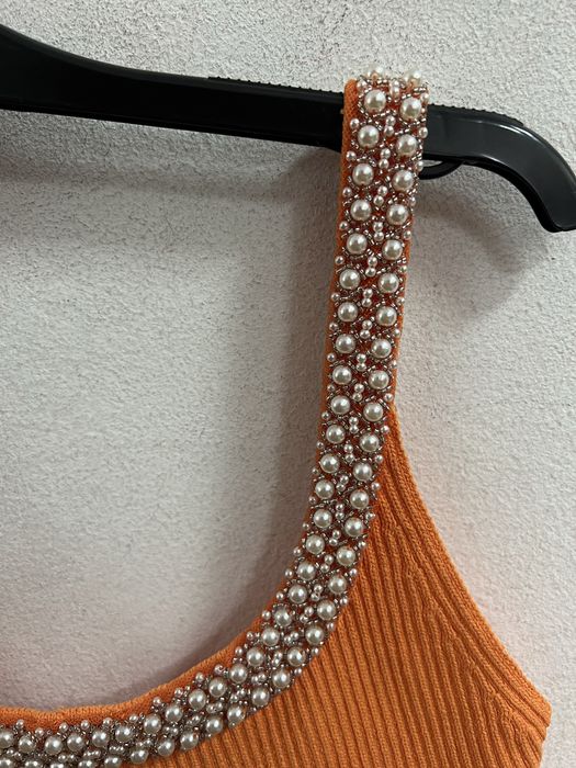 Rochie tricotata,Zara,portocalie,mini