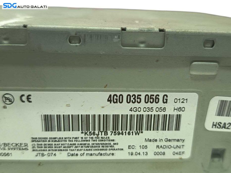 Unitate Modul Radio Multimedia Navi Navigatie Audi A5 8T 2009 - 2017 Cod 4G0035056G [LS0026]