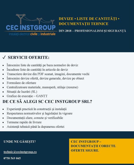 Intocmire devize de lucrari incadrat pe norme