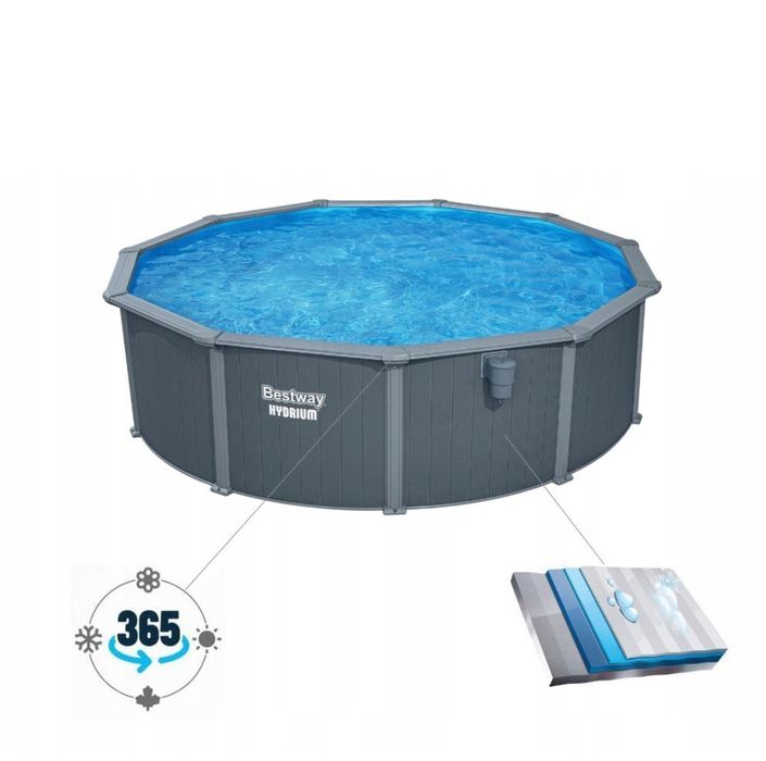 НОВ! Лукс басейн метал HYDRIUM BESTWAY 4.88м-1.30м 2г гаранция