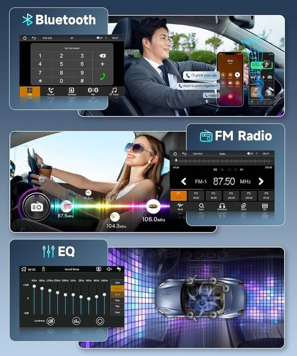 DAB/DAB+ Безжично еднодиново автомобилно радио с Carplay/Android Auto