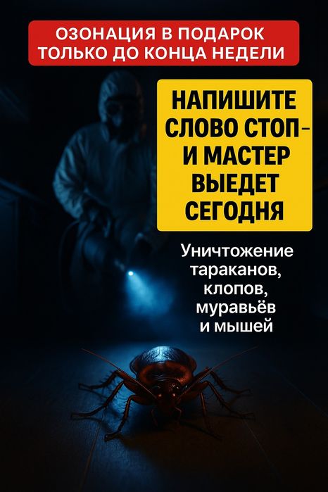 ГАРАНТИЯ100%КЛОПЫ дезинсекция