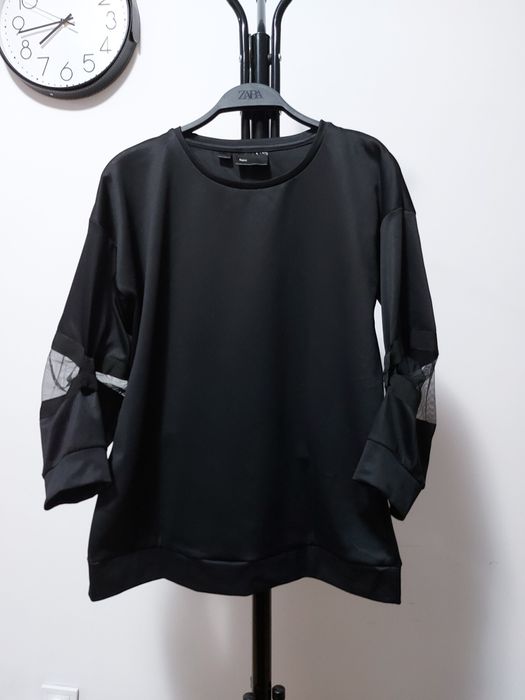 Pulover subțire cu mânecă 3/4 bpc Bonprix, culoare negru (M/L)