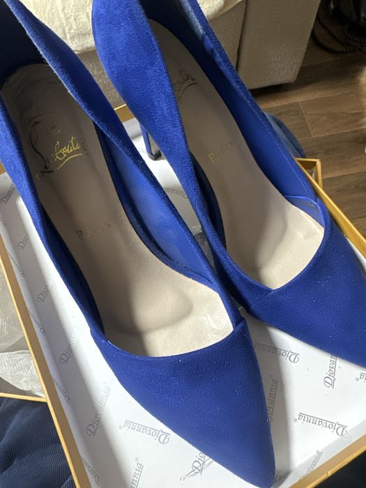 Туфли синие замшевые