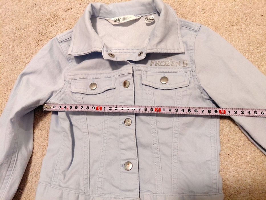 H&M Дънково яке с щампа, Елза Замръзнало кралство, размер 116