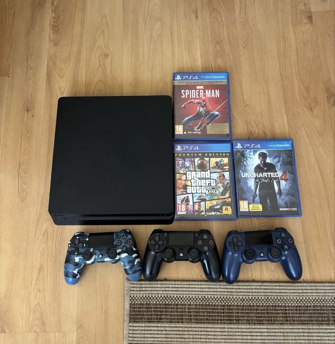 Ps4 slim 1tb с 3 джойстика
