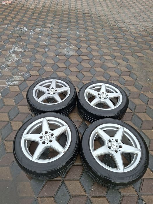 JANTE ALUETT * 5 X 112 R17 * Audi / Vw / Skoda Mercedes * Cauciucuri 225 / 50 / 17 + Prezoane + Inele centrare * Import Germania * Set Complet 950 Ron