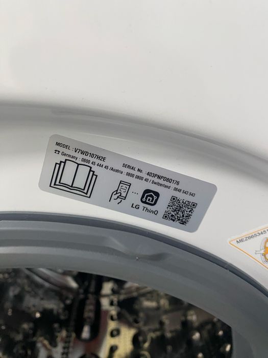 Пералня със сушилня LG V7WD107H2E Turbo wash , WiFI ,10,5 /7 кг.1400 об / мин. AL DD